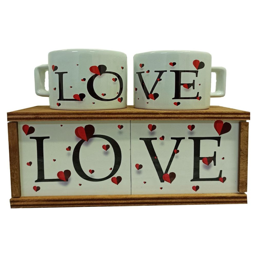 Ahşap Kutulu Sevgili Çift Bardak