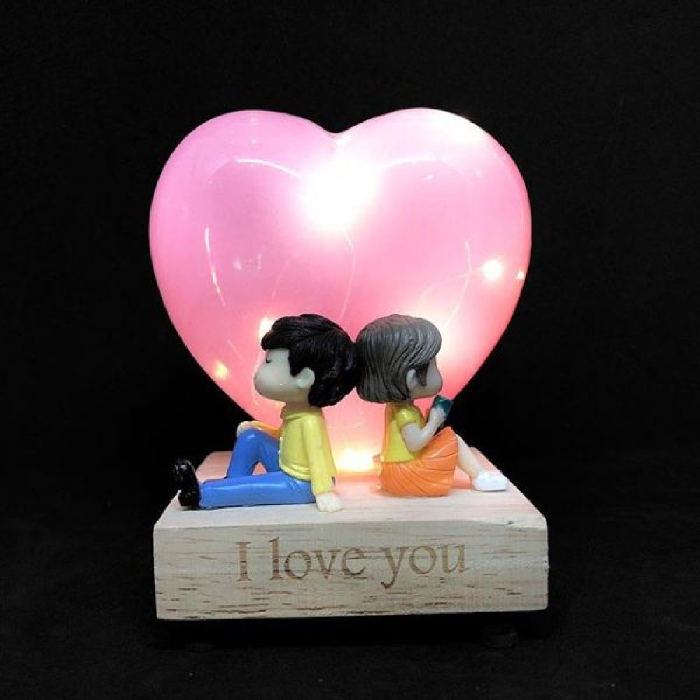 Ahşap Standlı Romantik Biblo Lamba