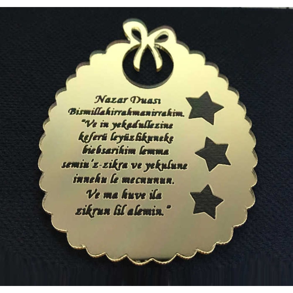 AYET NAZAR DUASI FİYONKLU PLEKSİ 2 mm ALTIN PK:10