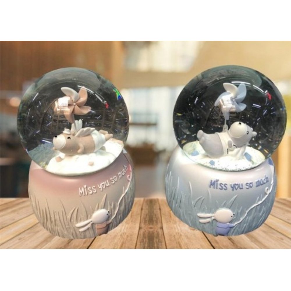 Ayıcıklı Orta Boy Işıklı Müzikli Kar Küresi