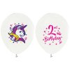 BALON BASKILI LİSANSLI 12 İNC 4+1 UNICORN 2 YAŞ BEYAZ PK:100 KL:50
