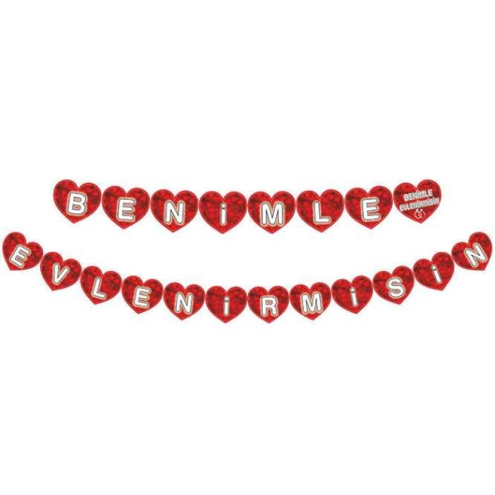 Benimle Evlenir Misin Flama Bayrak