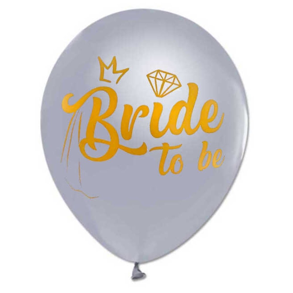 Brıde To Be Baskılı Gümüş Metalik Balon 100 Adet