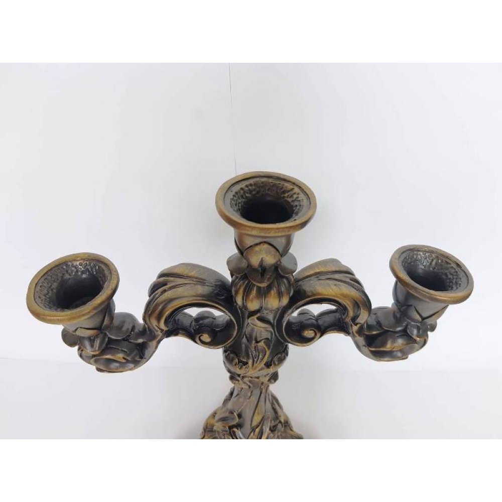 Büyük Boy Altın Renk 3 Kollu Şamdan