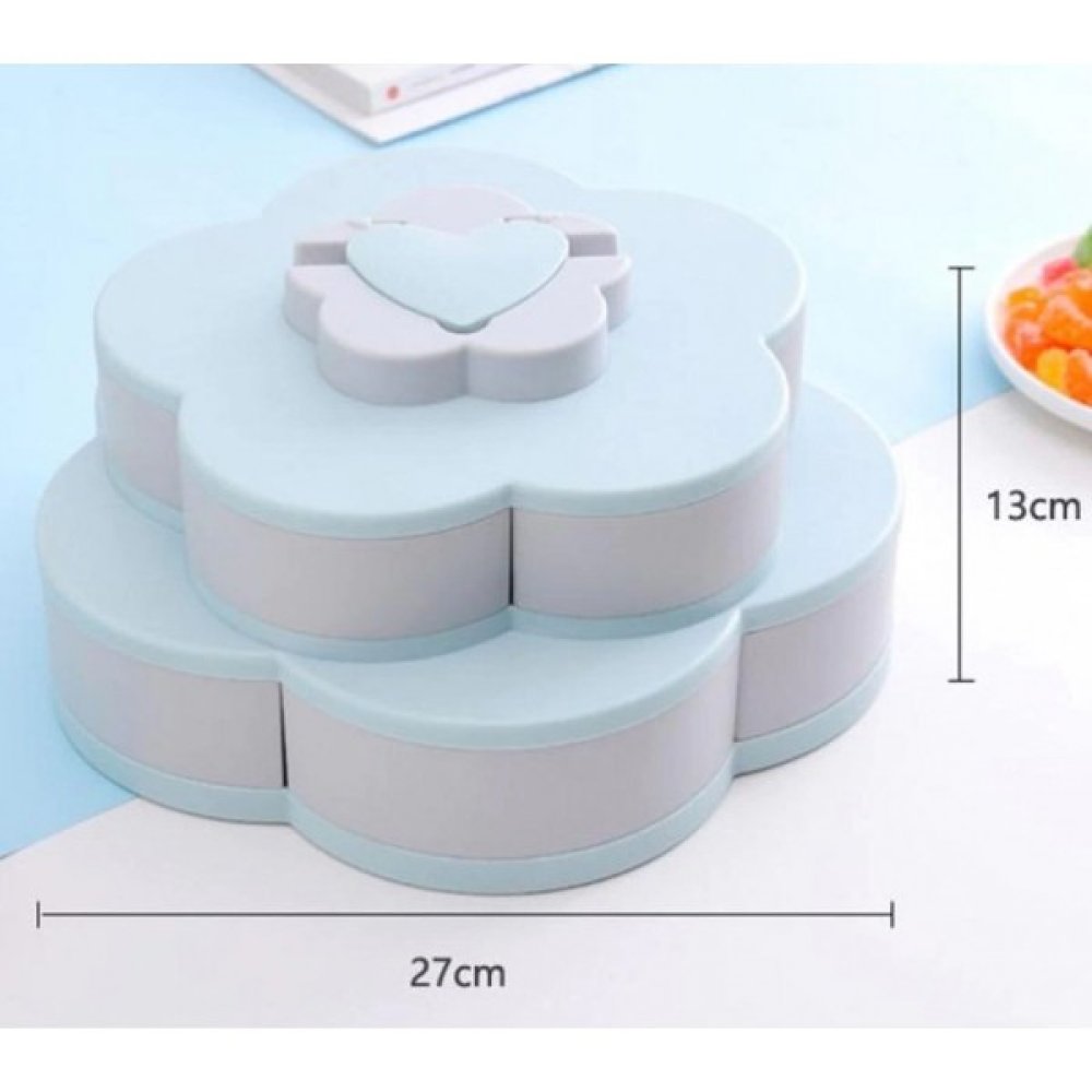 Çiçek Tasarım İki Katlı Makyaj Organizer Ve Çerezlik