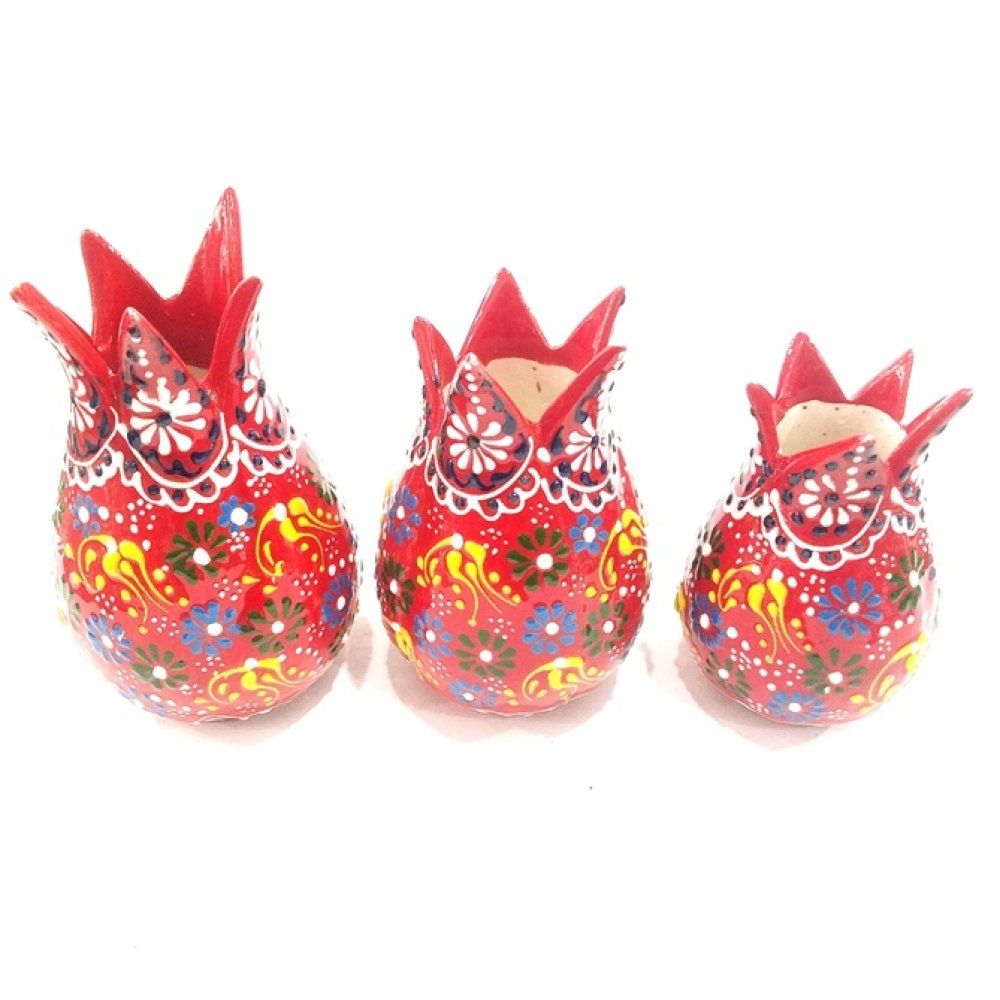 Dekoratif Lale 3'lü Seramik Biblo