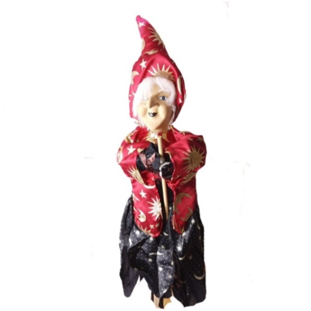 Dekoratif Süpürgeli Cadı Figürü