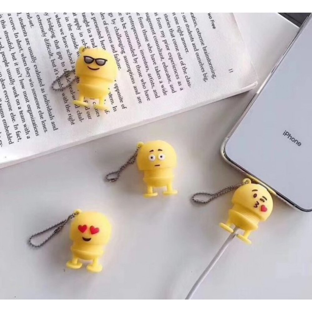 Emoji Tasarımlı Şarj Kablosu Koruyucu