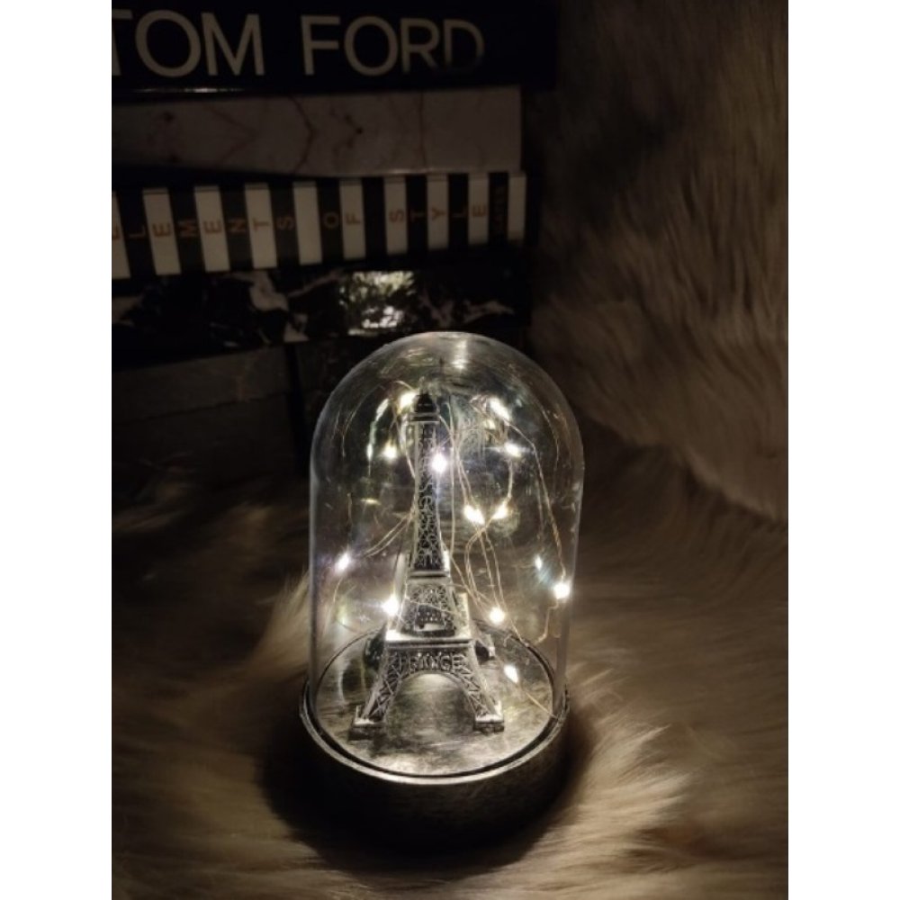 Eyfel Kulesi Tasarım Işıklı Cam Fanus