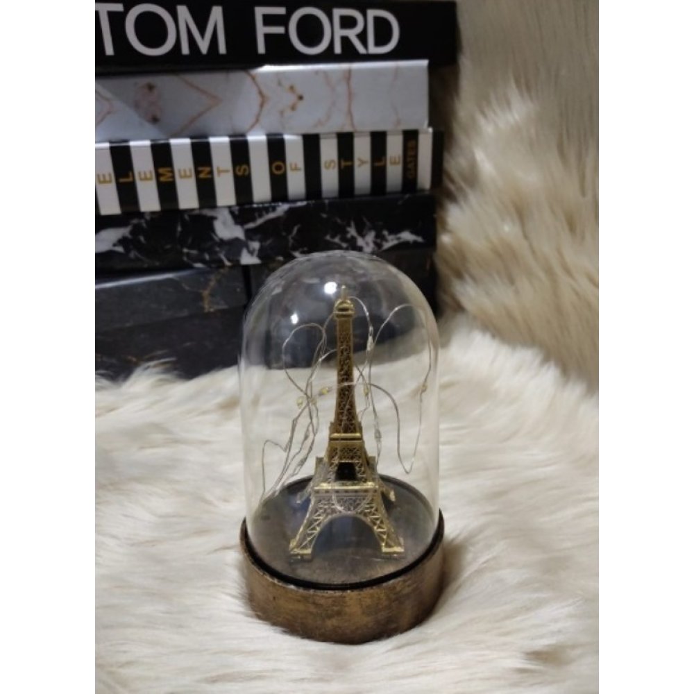 Eyfel Kulesi Tasarım Işıklı Cam Fanus