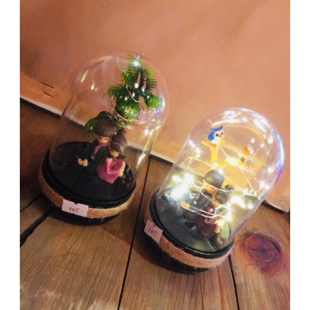 Fanus İçinde Romantik Sevgili Biblo Lamba