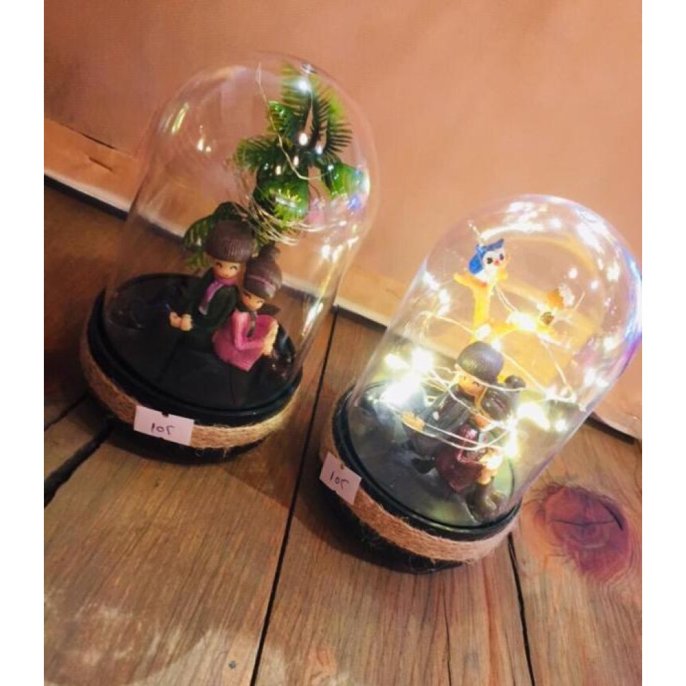 Fanus İçinde Romantik Sevgili Biblo Lamba