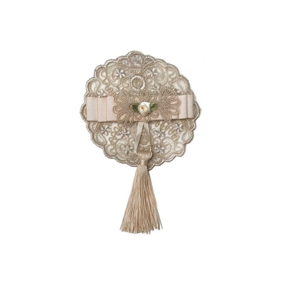 FİYONK DANTELLİ PÜSKÜLLÜ 10 cm KOYU KREM PK:20