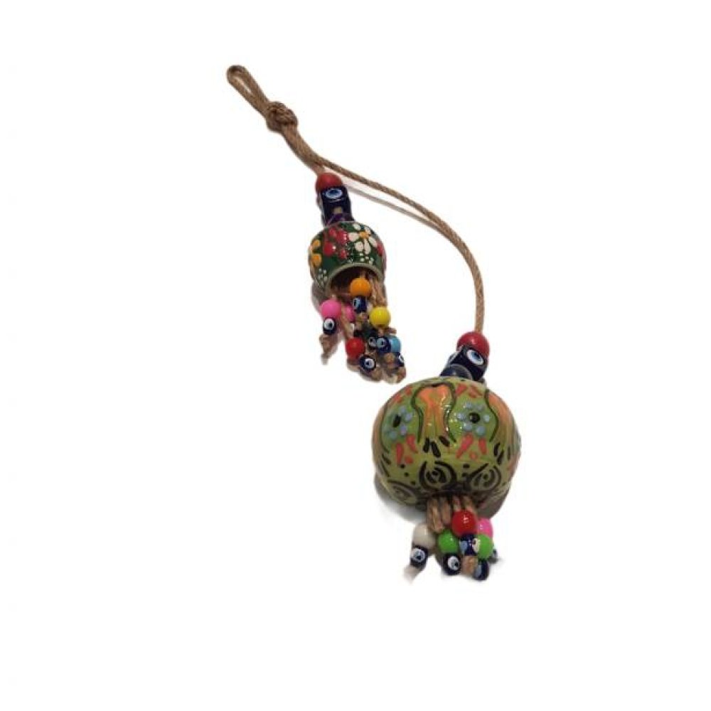 İkili Seramik Nar Sarkıt Nazar Boncuklu Süs