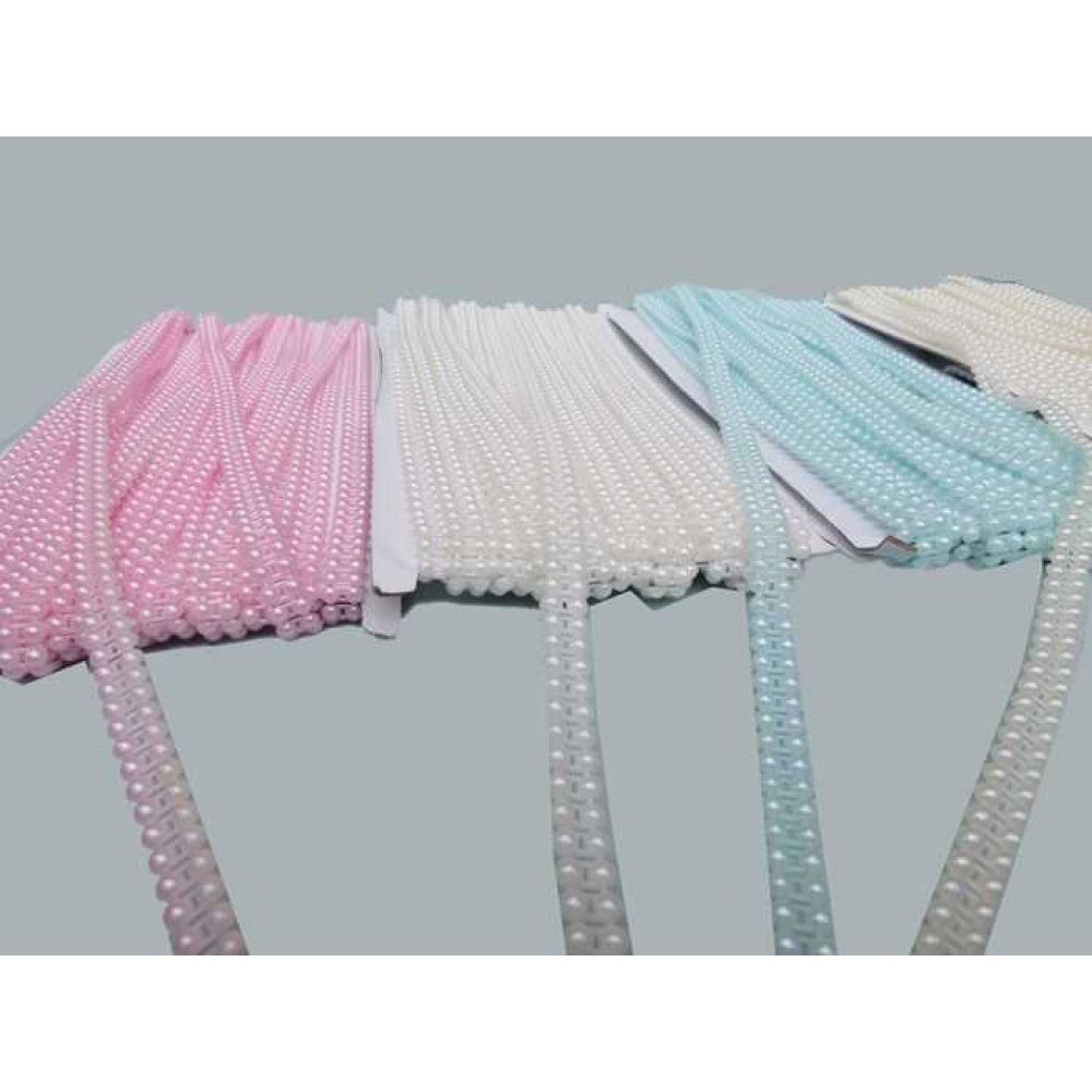 İNCİ ÇİFTLİ İPE DİZİLİ BEYAZ 4mm P25Yard-60