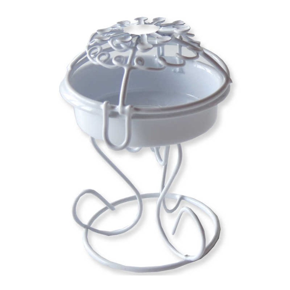 İncili Beyaz Renk Kapaklı Mumluk