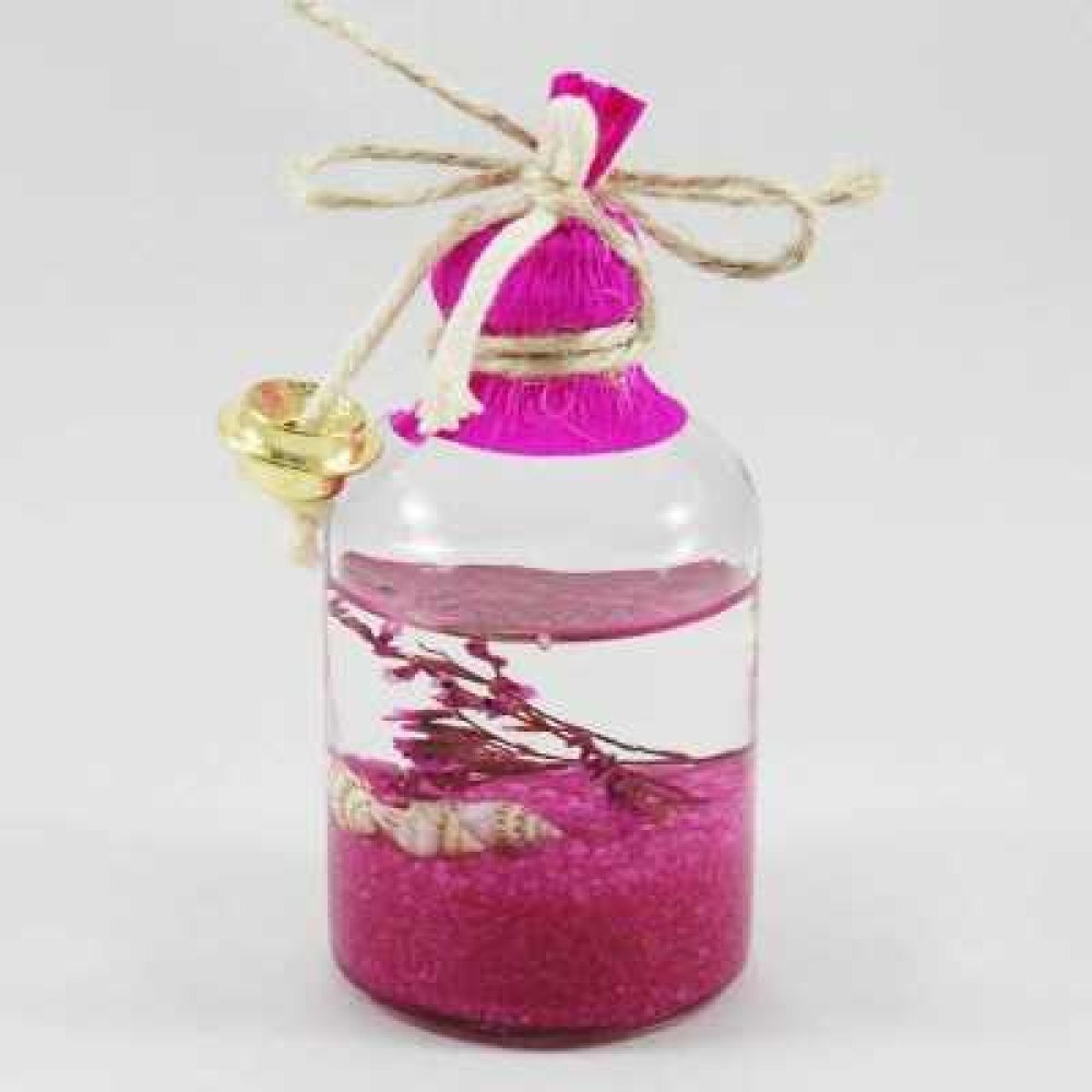 KANDİL ŞİŞESİ NATUREL ÇİÇEKLİ SÜSLÜ KÜÇÜK 25 CC FUŞYA KL:60