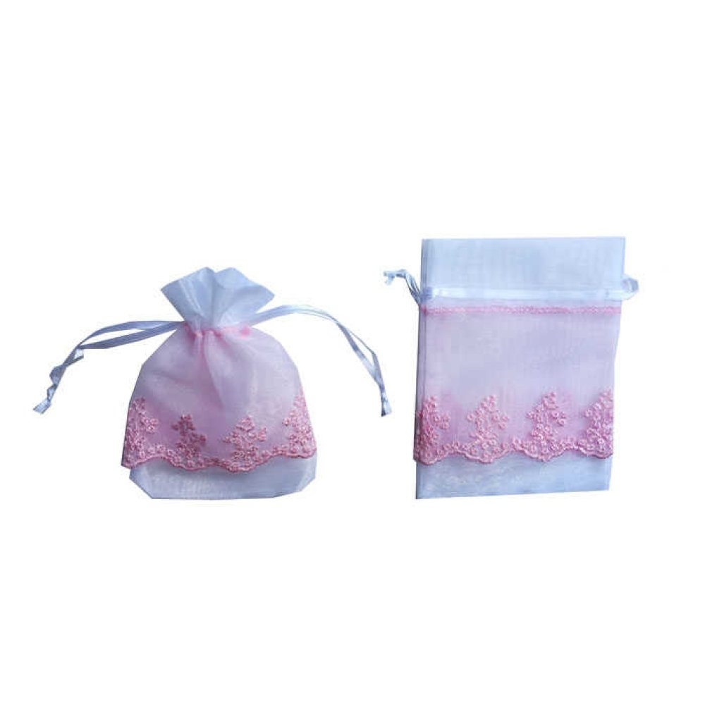 KESE ORGANZE ÜSTÜ SATEN TÜLLÜ PEMBE 9x14  P20-100