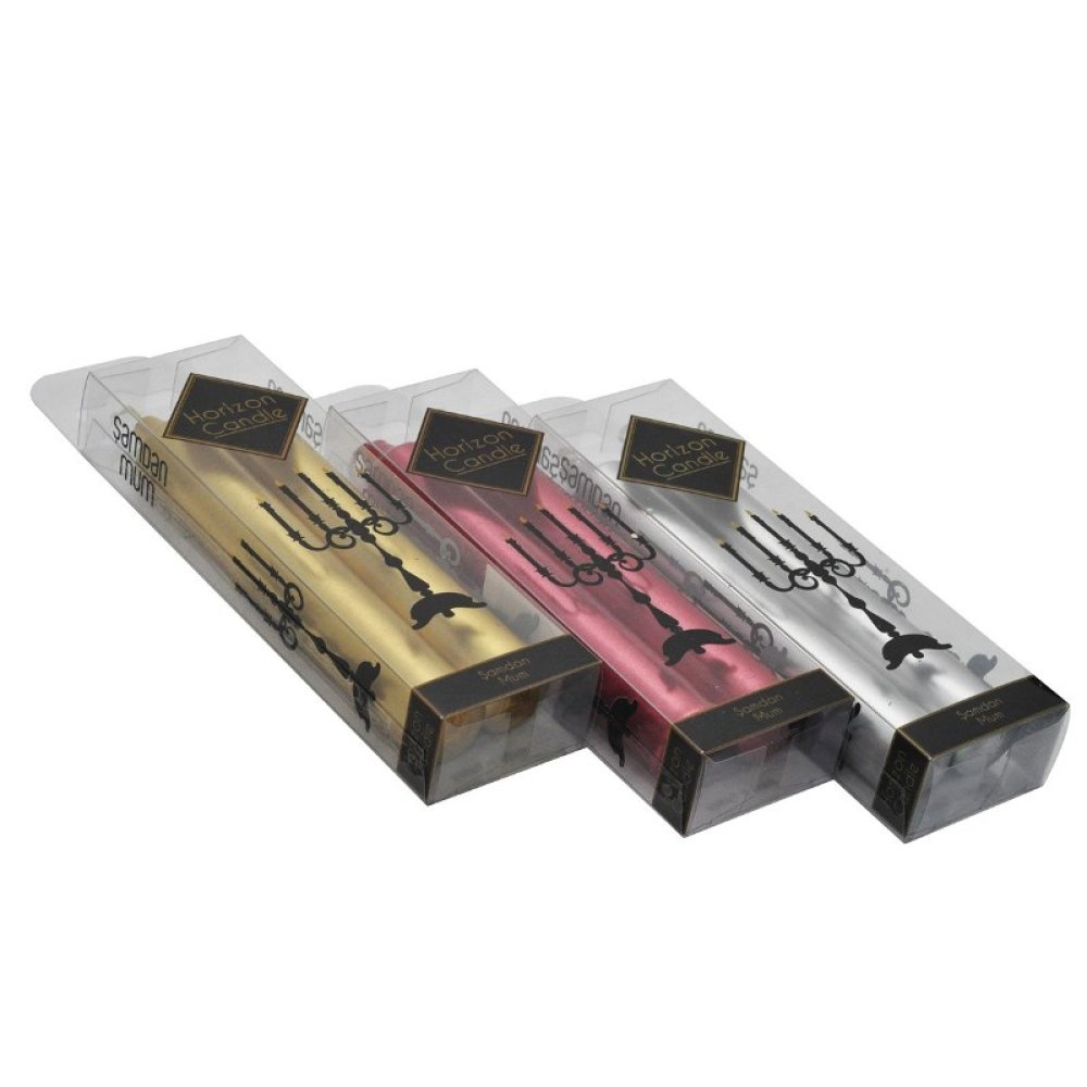 Kısa Varaklı Silindir Şamdan Mumlar 2 Adet