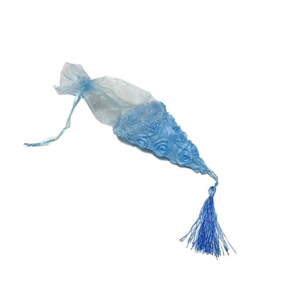 KÜLAH ÜSTÜ GÜLLÜ ASETAT MAVİ P10-400