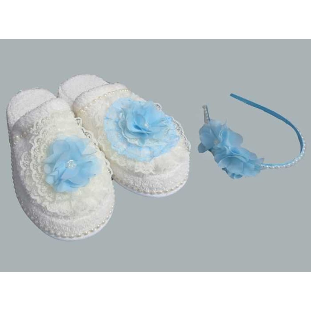 LOHUSA TERLİĞİ İNCİLİ PLASTİK SÜSLÜ MAVİ P1