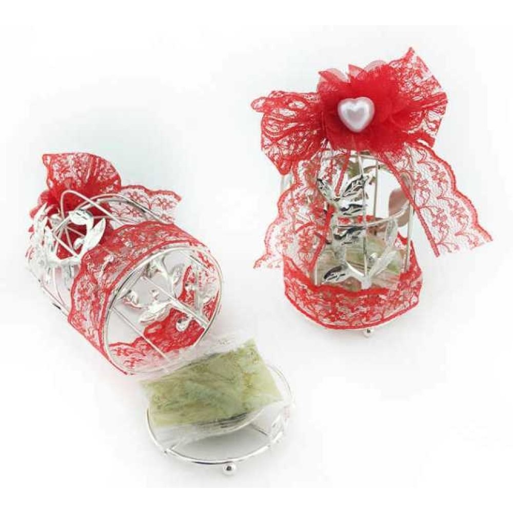 Metal Süslenmiş Kınalı Kuş Kafesi 30 Adet