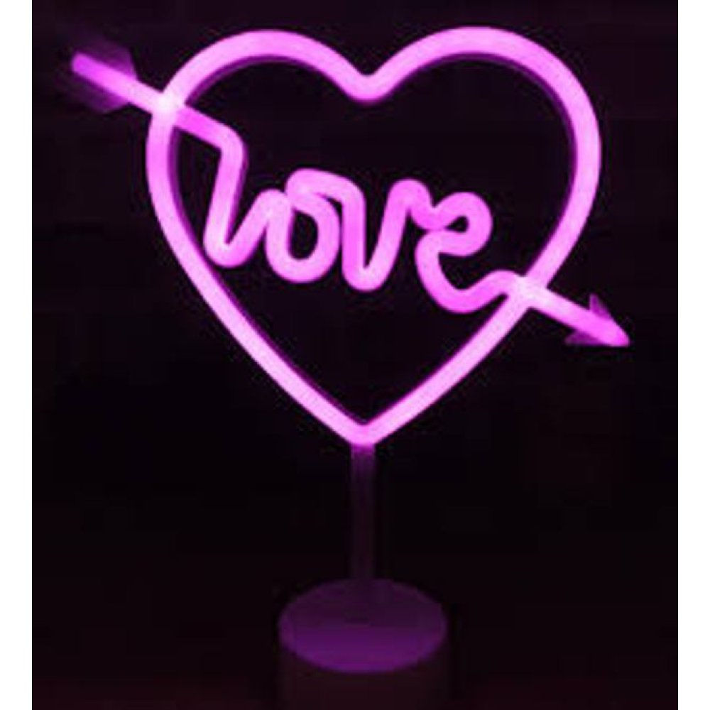 Neon Love Yazılı Masa Lambası