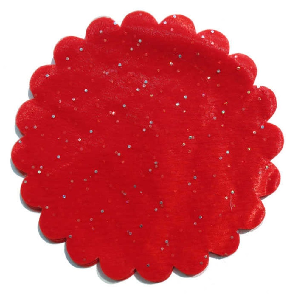 ORGANZE TAŞLI 24 cm KIRMIZI P100-100