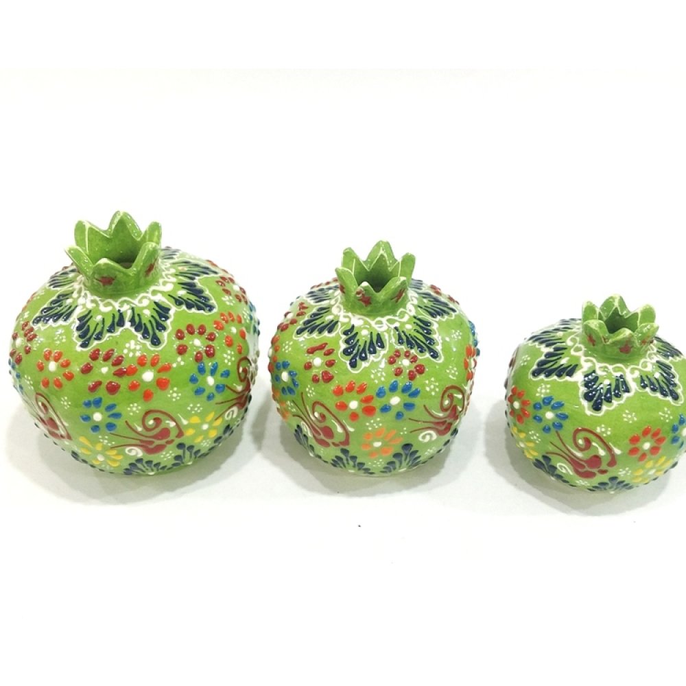 Otantik Çini İşlemeli Nar Seti 3'lü