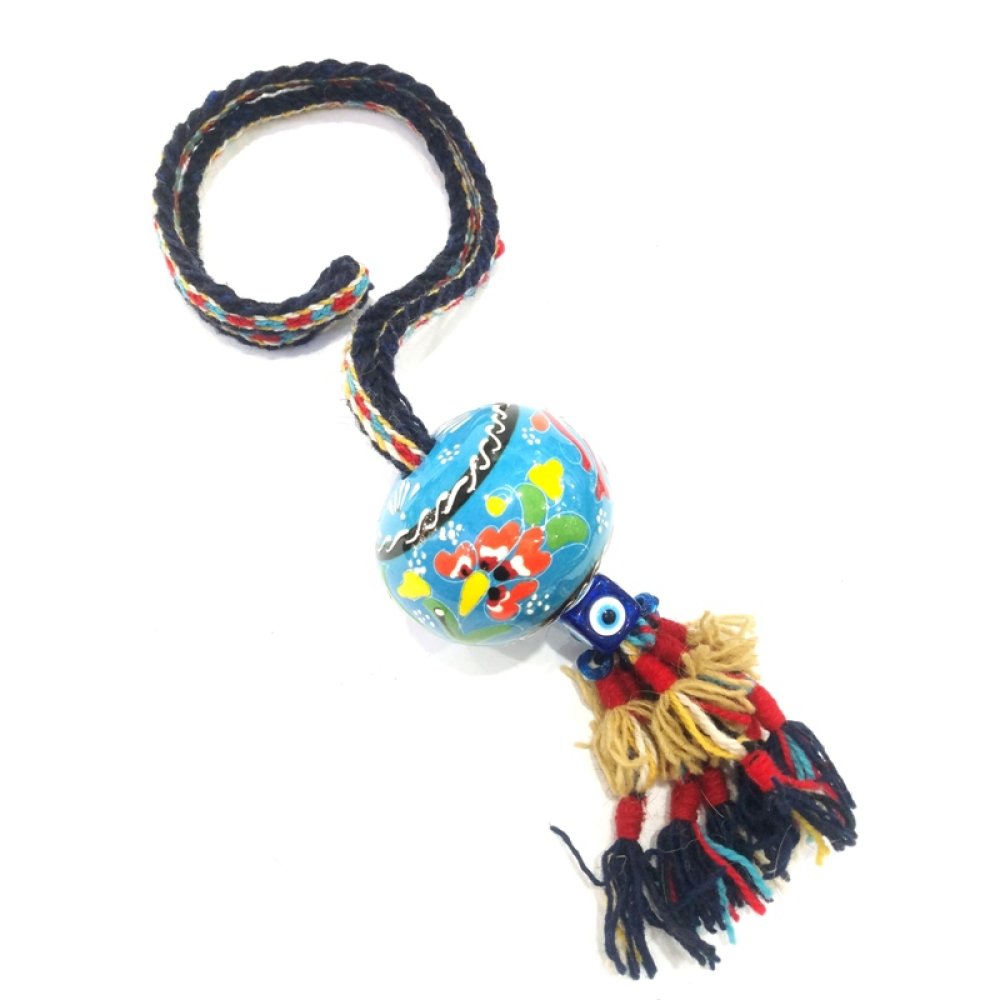 Otantik Çini İşlemeli Seramik Nazar Boncuğu