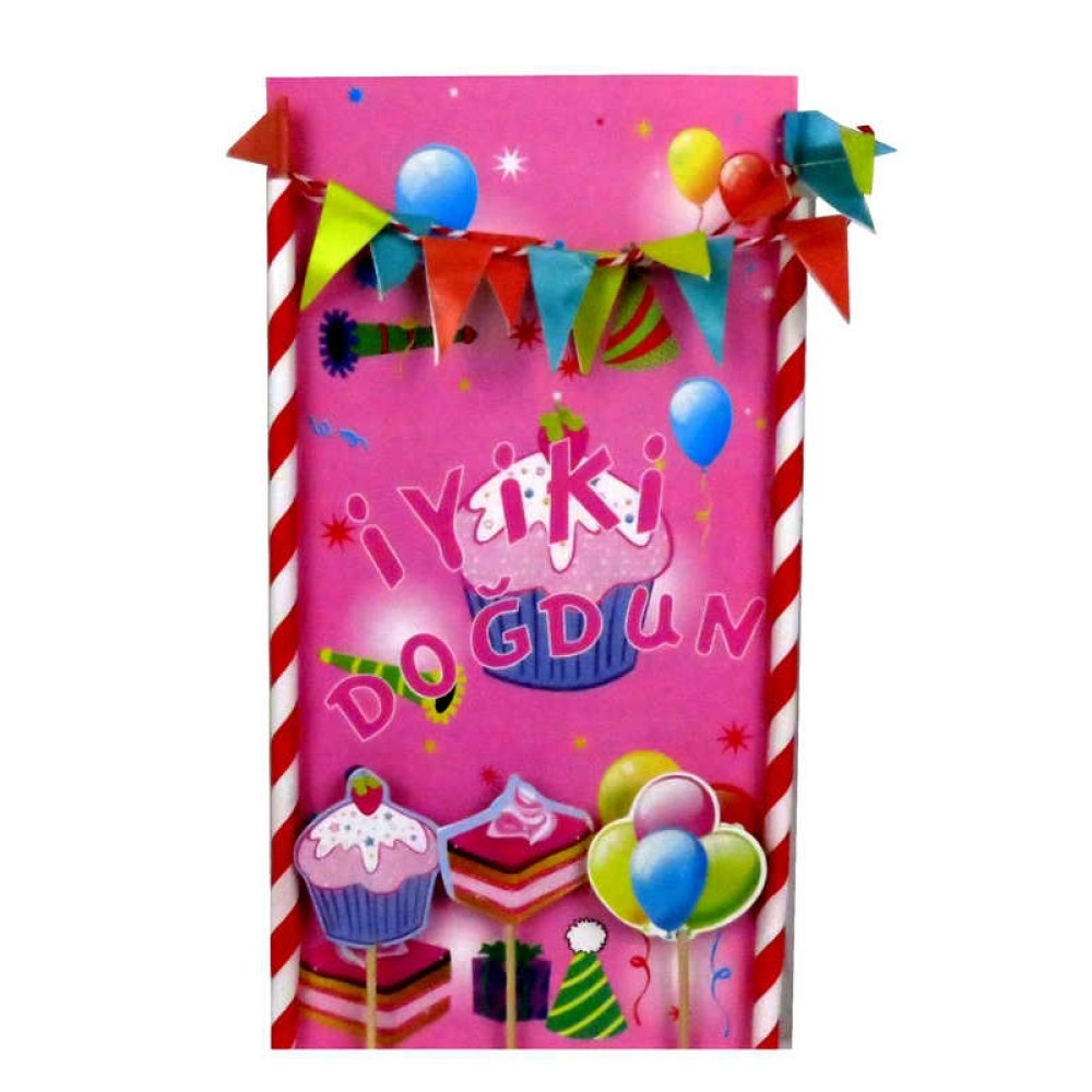 PASTA ÜSTÜ SÜSÜ İYİKİ DOĞDUN PEMBE PK:10 KL:150