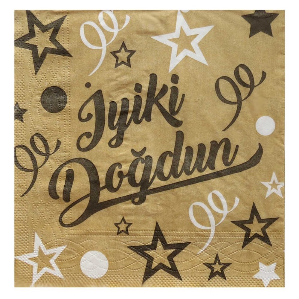 PEÇETE İYİKİ DOĞDUN ALTIN 33X33 CM PK:20 KL:75