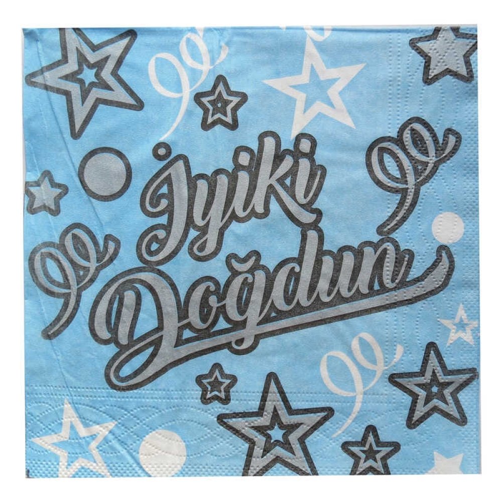 PEÇETE İYİKİ DOĞDUN MAVİ 33X33 CM PK:20 KL:75