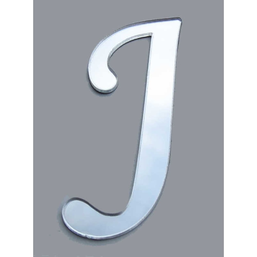 PLEKSİ HARF YAPIŞKANLI 1MM 4X4 CM GÜMÜŞ J PK:25