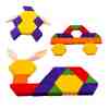 Renkli Ahşap Tangram Blok Puzzle