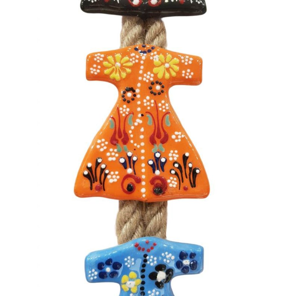 Seramik Kaftan Üçlü Duvar Süsü Sarkaç