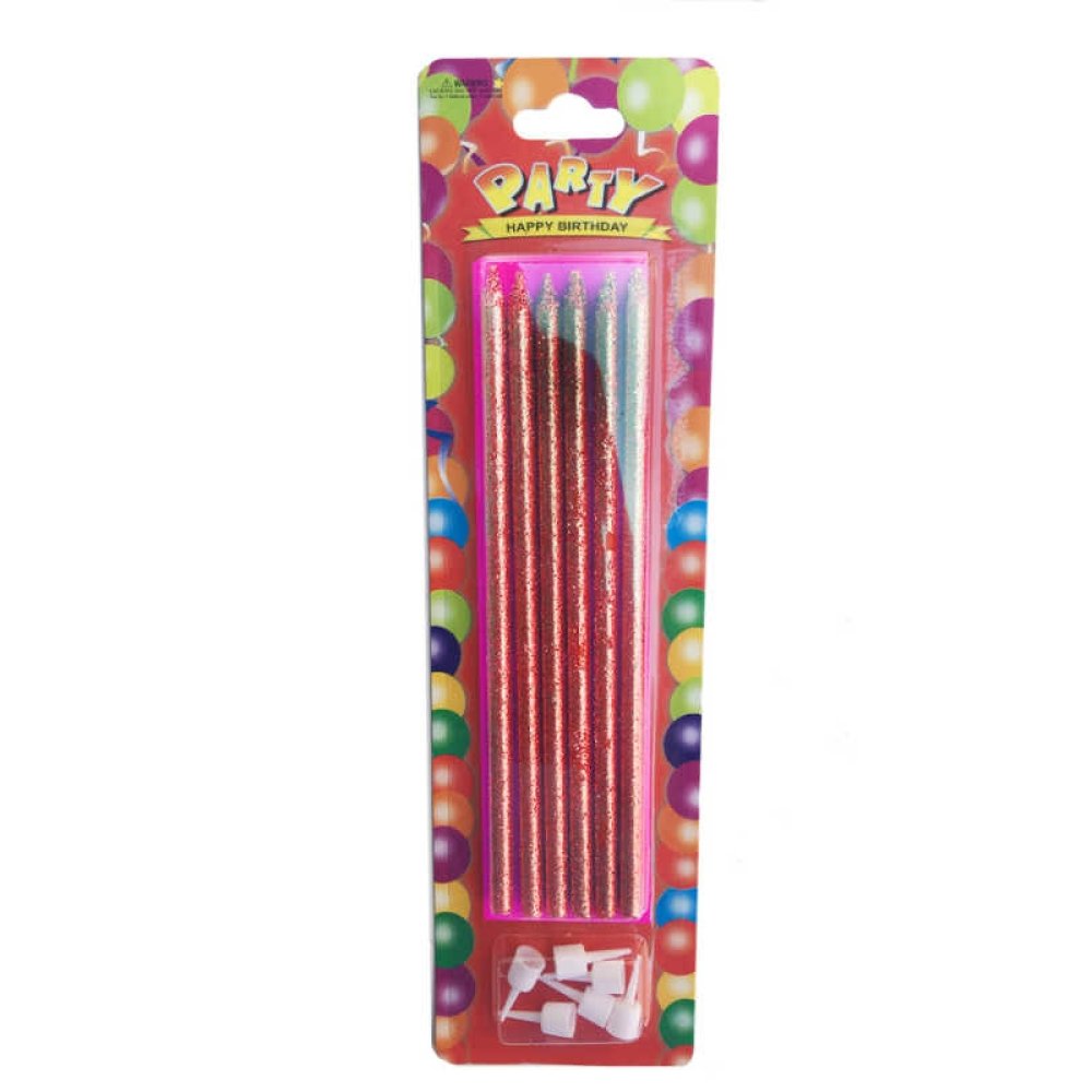 Sönmeyen Uzun Simli Mum Kırmızı Renk