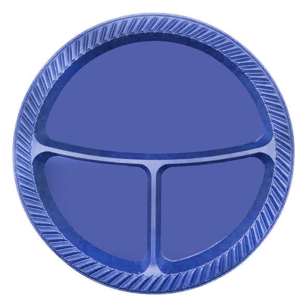 TABAK PLASTİK 3 BÖLMELİ 26 CM LACİVERT PK:25 KL:20