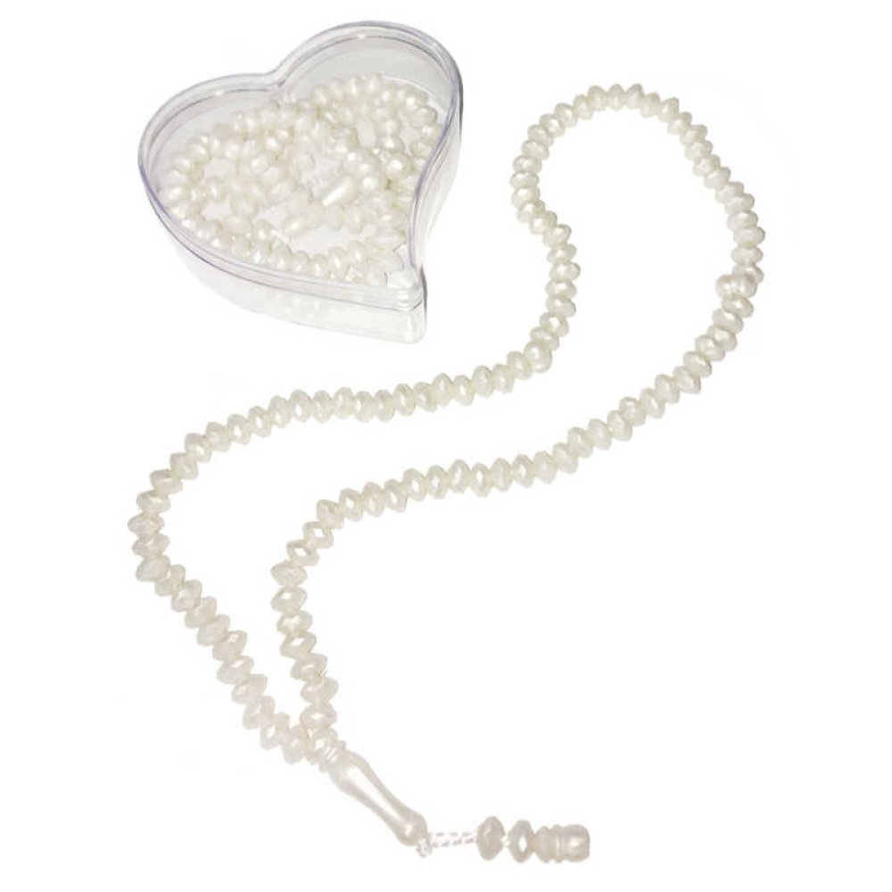 TESBİH KOKULU KALPLİ KUTULU 99 LUK BEYAZ PK:60 KL:8