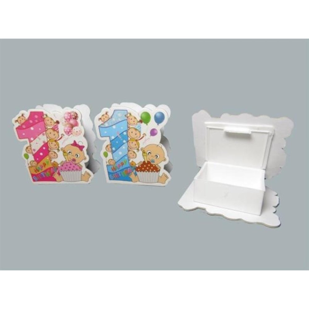 Toptan 1 Yaş Doğum Günü Hatırası Plastik Kutu