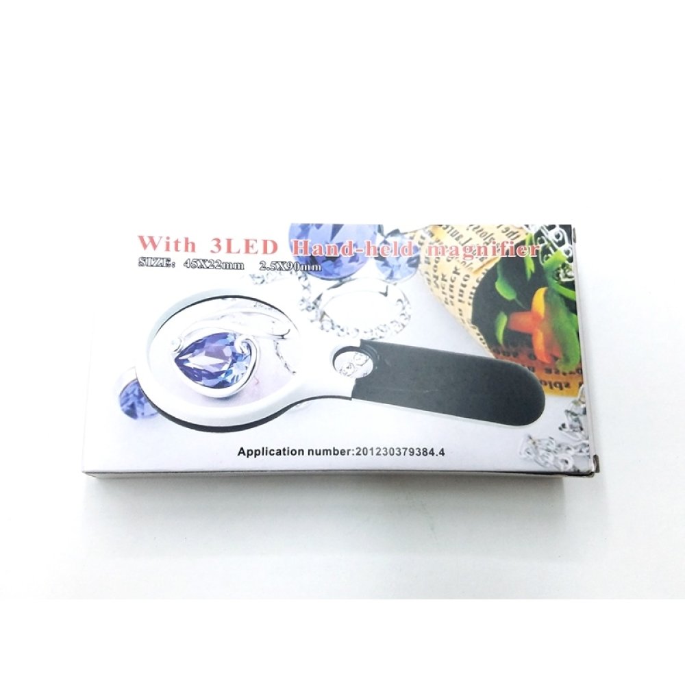 Toptan 3 Ledli El Tipi Işıklı Büyüteç 90 mm