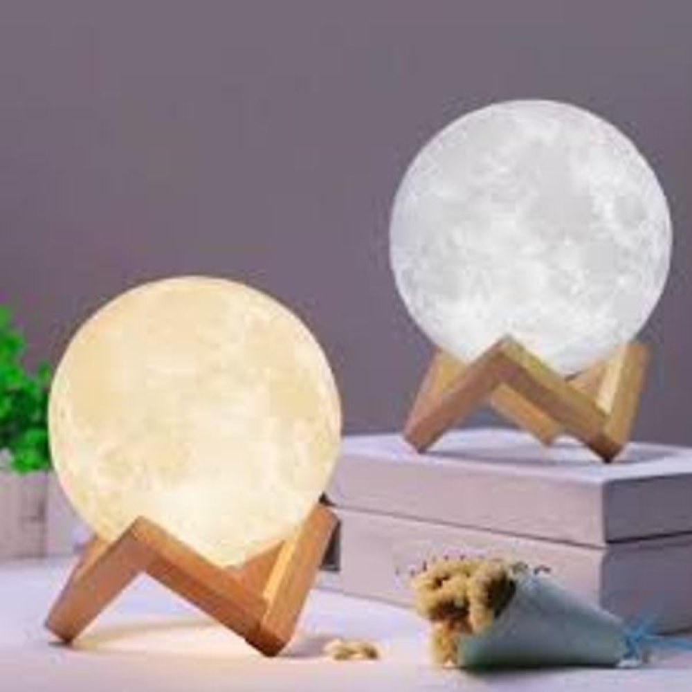 Toptan 3D Standlı Ay Gece Lambası 15 cm