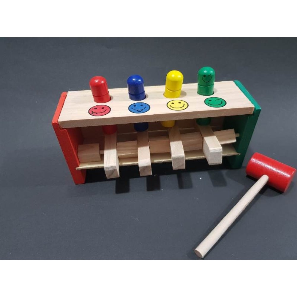 Toptan Ahşap Çekiçli Tak Çak Vurmalı Oyuncak