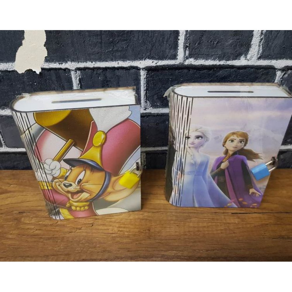 Toptan Ahşap Desenli Kitap Kumbara