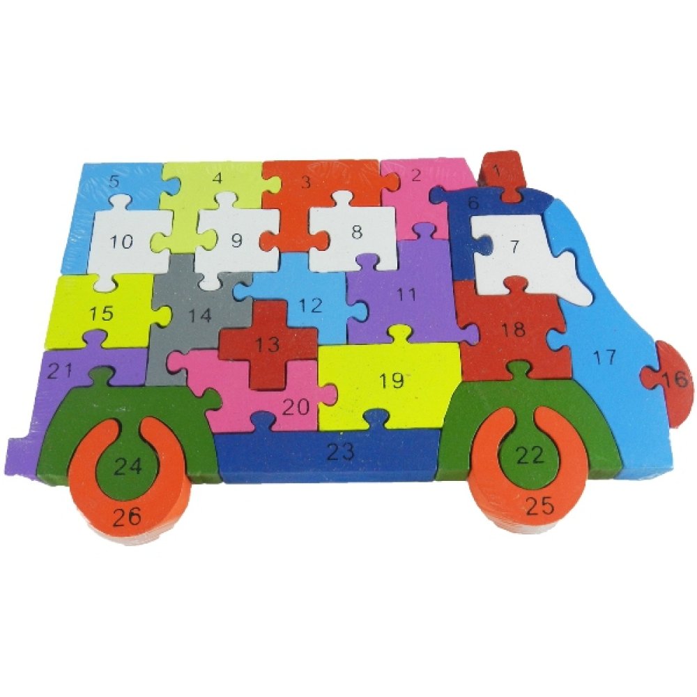 Toptan Ahşap Eğitici Oyuncak Rakamlı Harfli Yapboz 3D Puzzle