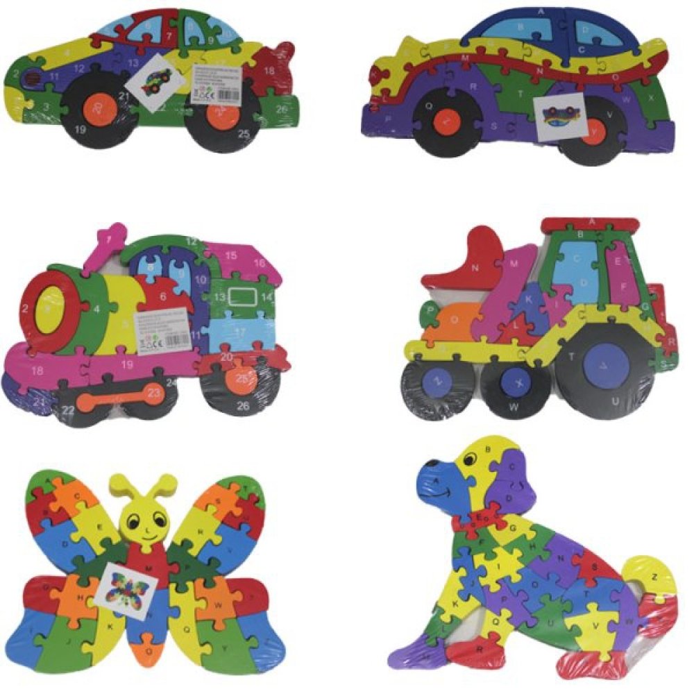 Toptan Ahşap Eğitici Oyuncak Rakamlı Harfli Yapboz 3D Puzzle