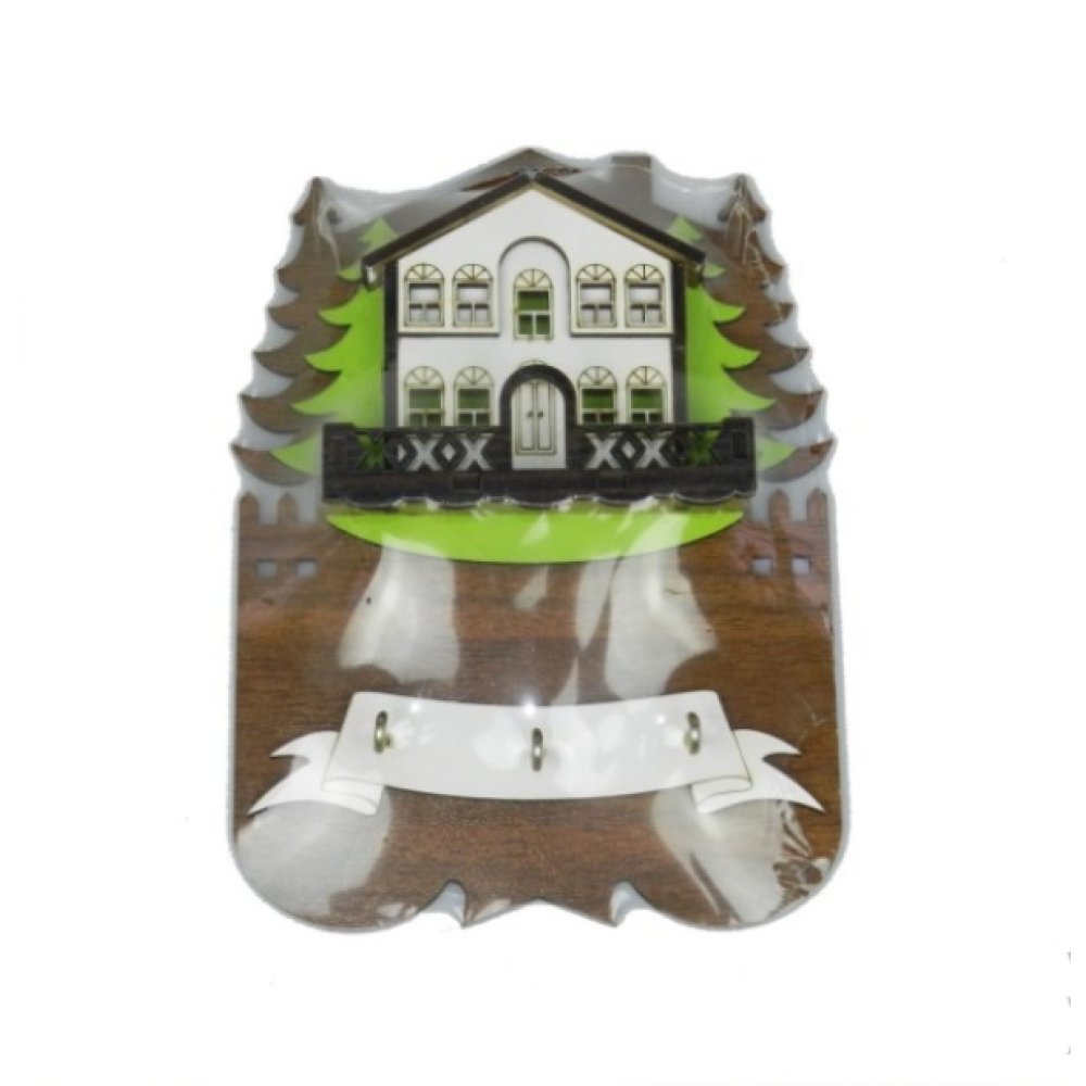 Toptan Ahşap Ev Şeklinde Anahtarlık Askısı