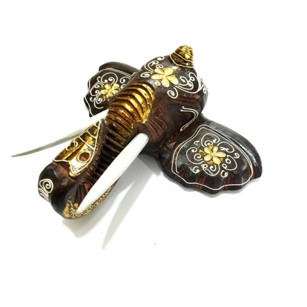 Toptan Ahşap Fil Kafası Otantik Duvar Süsü