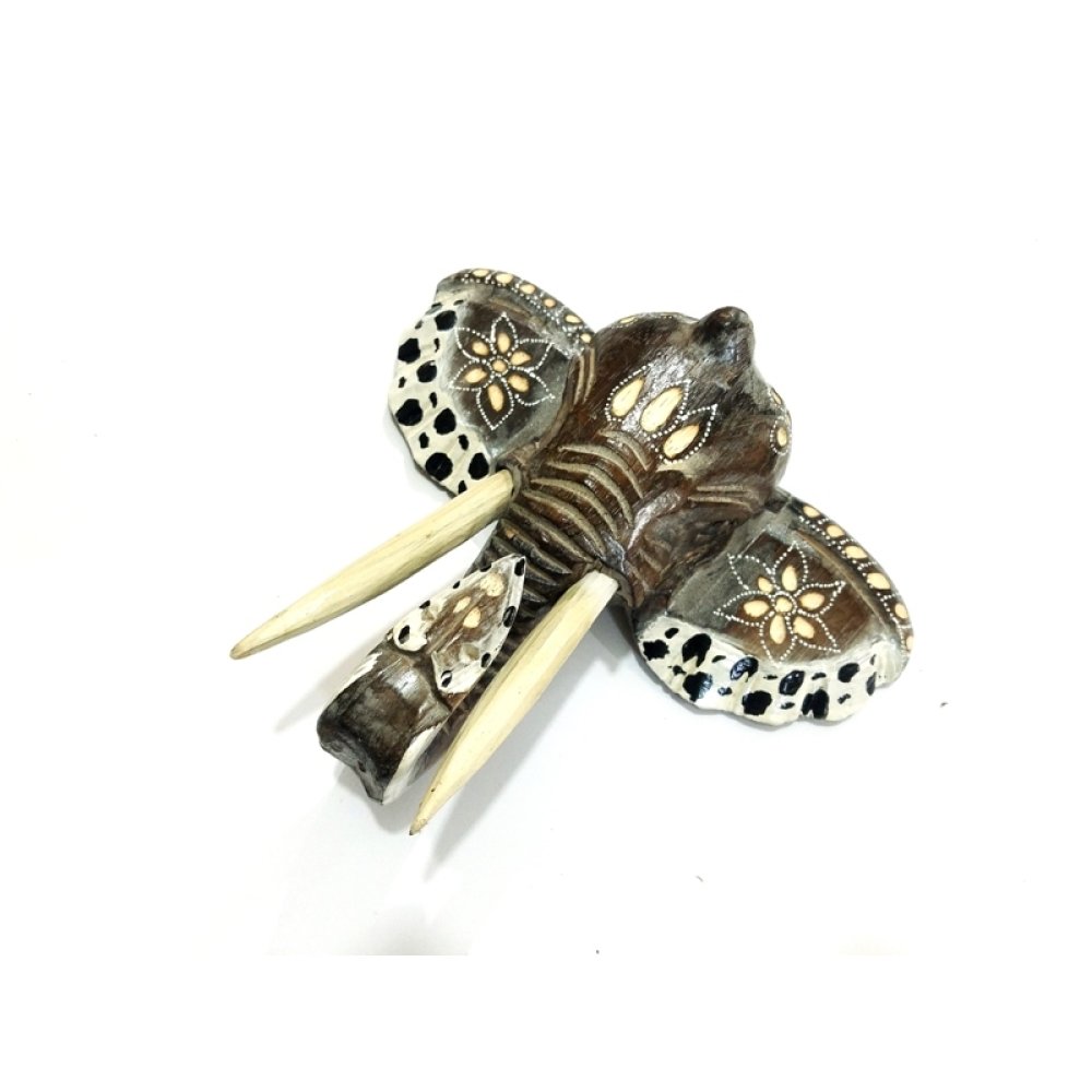 Toptan Ahşap Fil Kafası Otantik Duvar Süsü