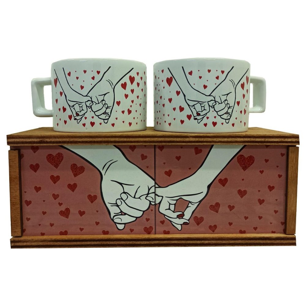 Toptan Ahşap Kutulu Çift Bardakları